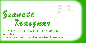 zsanett krasznar business card